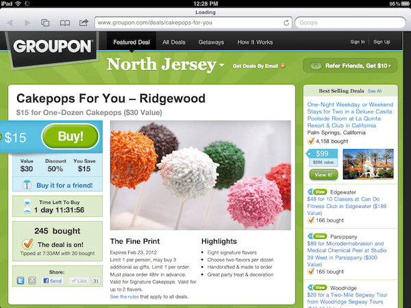 Cakepops For You Groupon Campaign